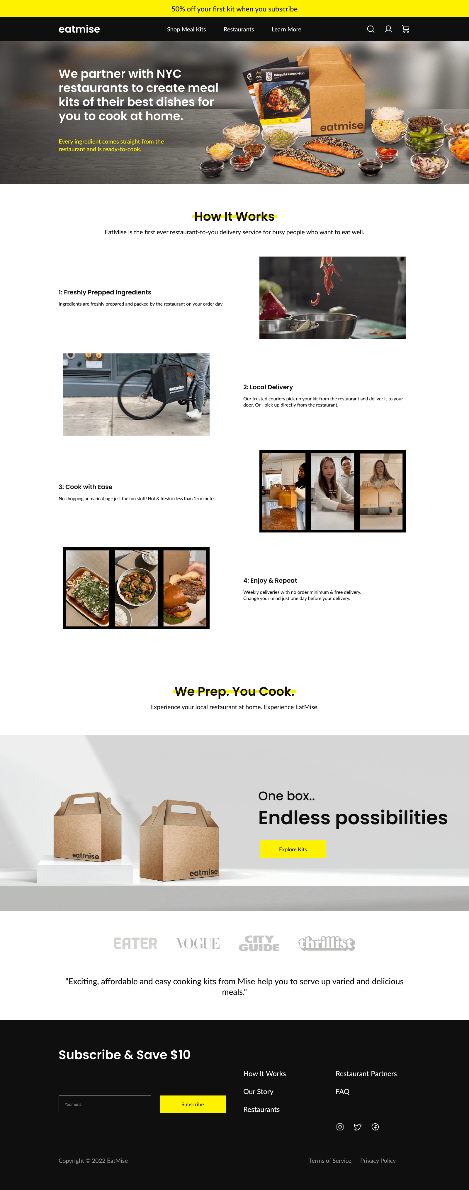 EatMise web app — how it works