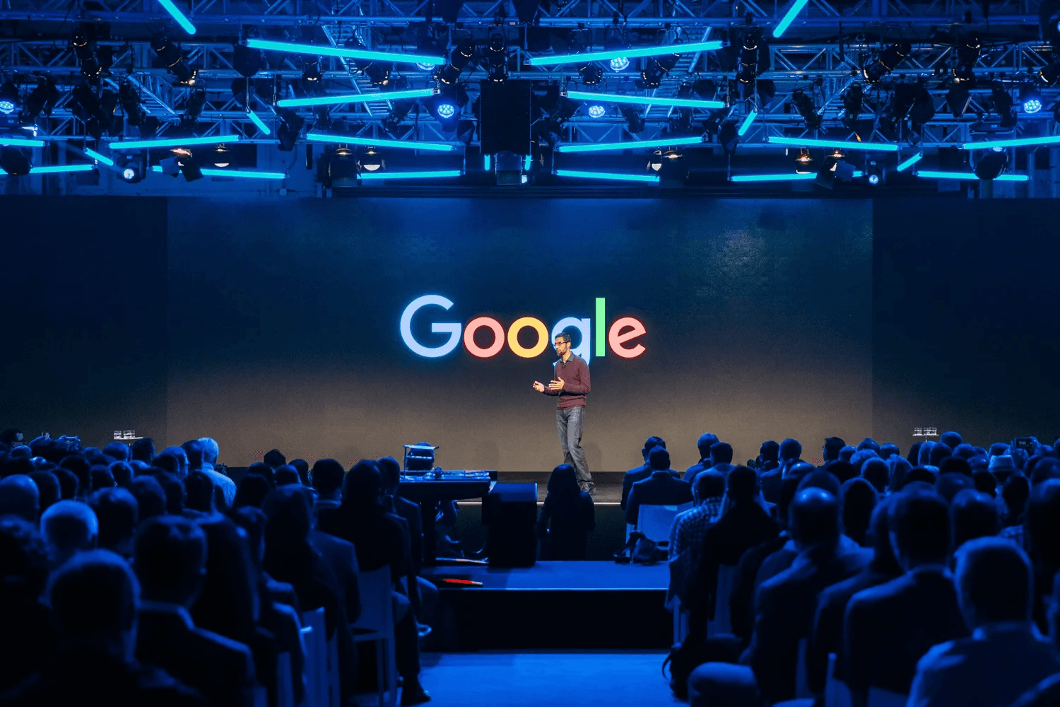 Google conference stage presentation