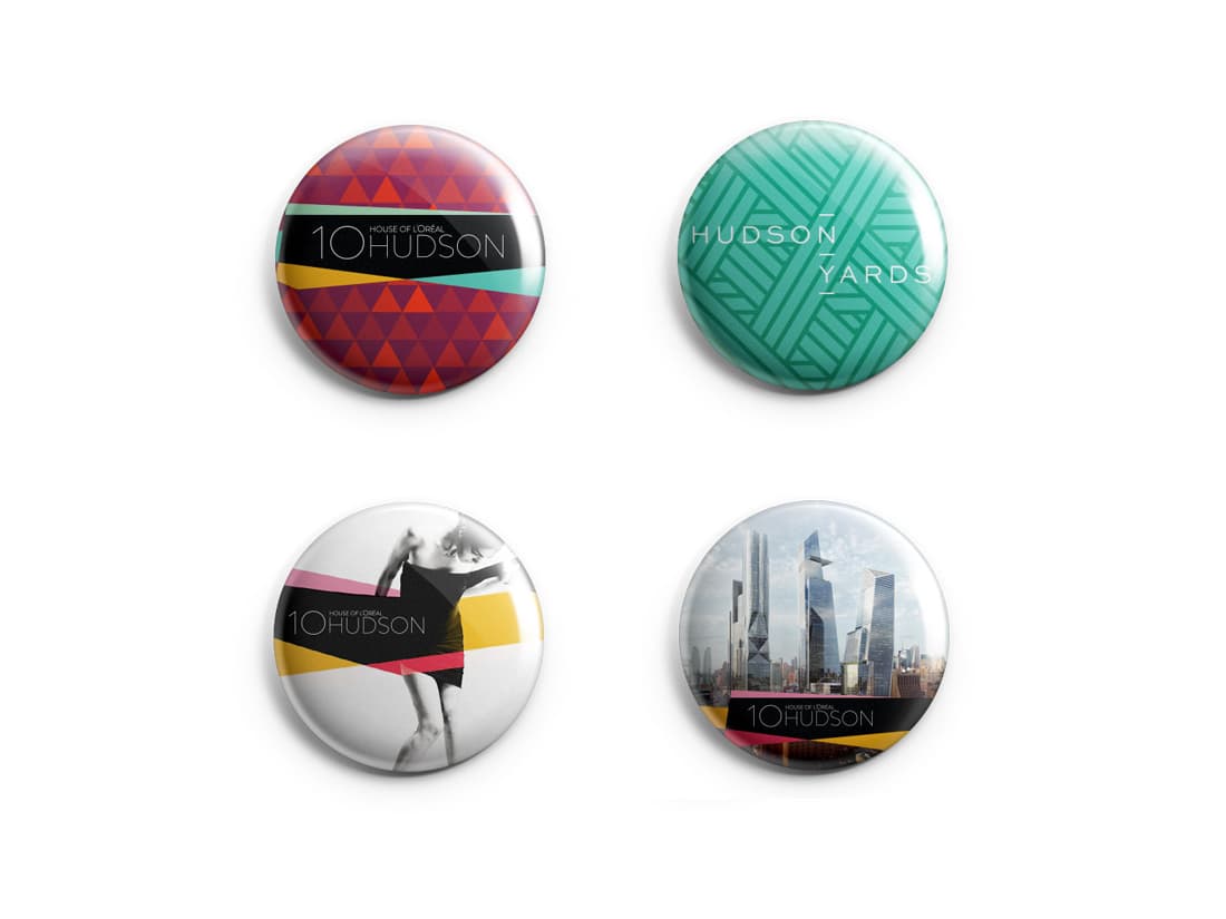 L'Oréal Hudson Yards button badges