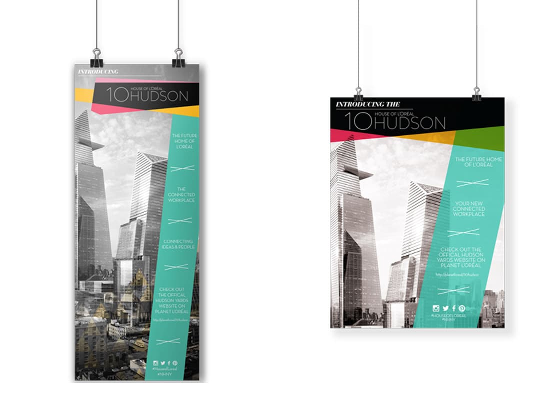 L'Oréal Hudson Yards poster wall