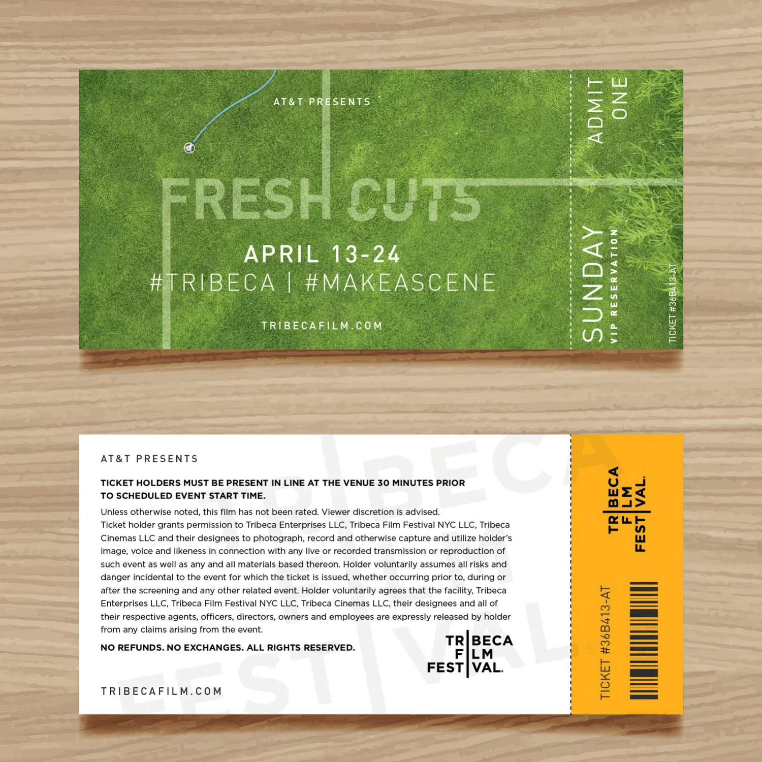 Tribeca Fresh Cuts ticket design