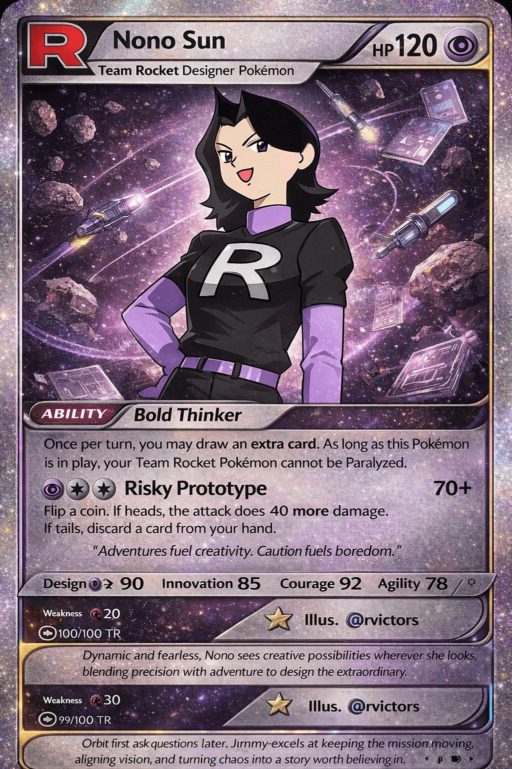 Team Rocket style card — Nana Sun, Designer