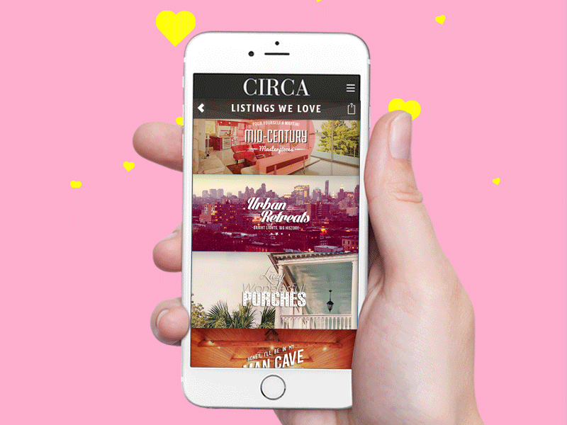 Circa mobile screens animation